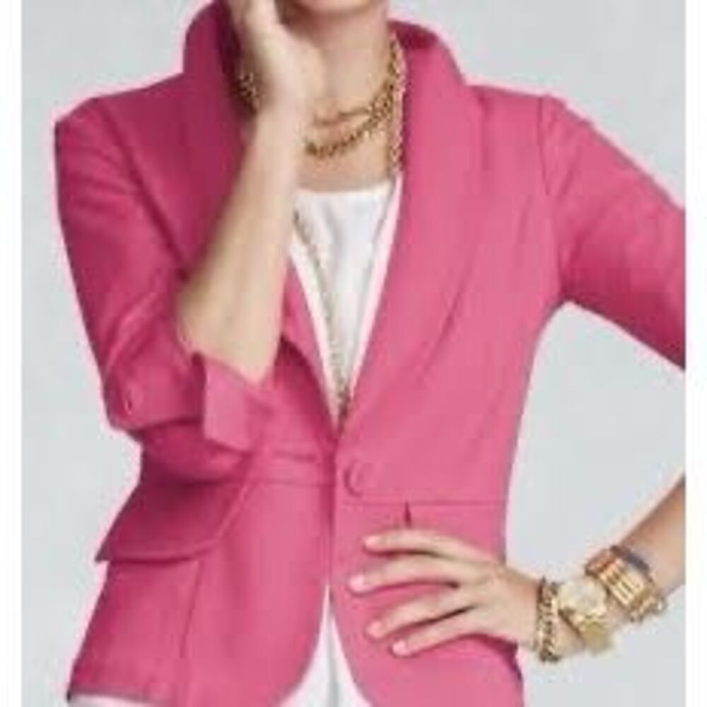 Cabi Women's 8 Power Blazer Jacket Hot Pink Peplum Bottom Preppy Barbiecore